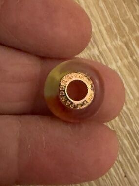 Pandora Two-Tone Amber & Pink Glass Charm Bead